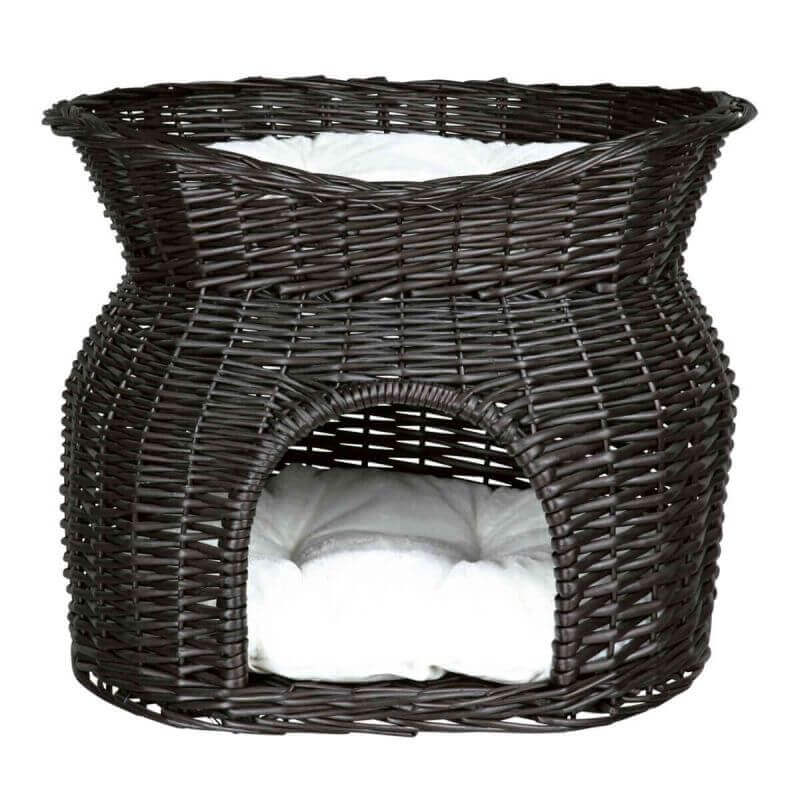 Panier osier avec lit au dessus, 54 × 43 × 37 cm, noir Panier osier avec lit au dessus, 54 × 43 × 37 cm, noir