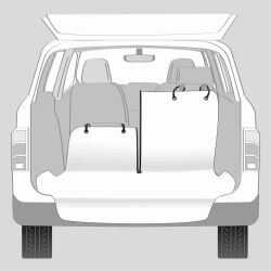 Protège coffre voiture, protect. pare-chocs, sép., 1,80 × 1,30 m, beige/noir