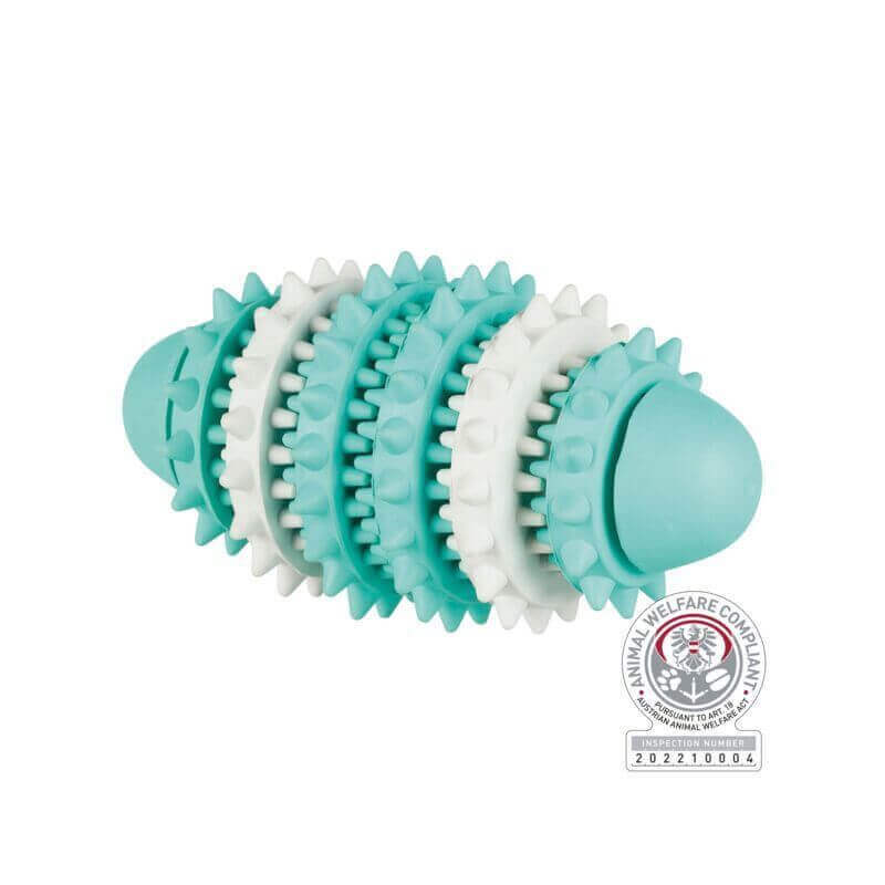 Denta Fun Rugby, menthe, en caoutchouc naturel, 15 cm Denta Fun Rugby, menthe, en caoutchouc naturel, 15 cm