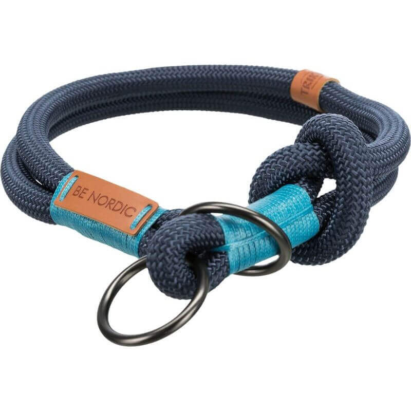 BE NORDIC collier semi-étrangleur, L: 50 cm/ø 13 mm, bleu foncé/bleu clair