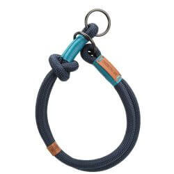 BE NORDIC collier semi-étrangleur, L: 50 cm/ø 13 mm, bleu foncé/bleu clair