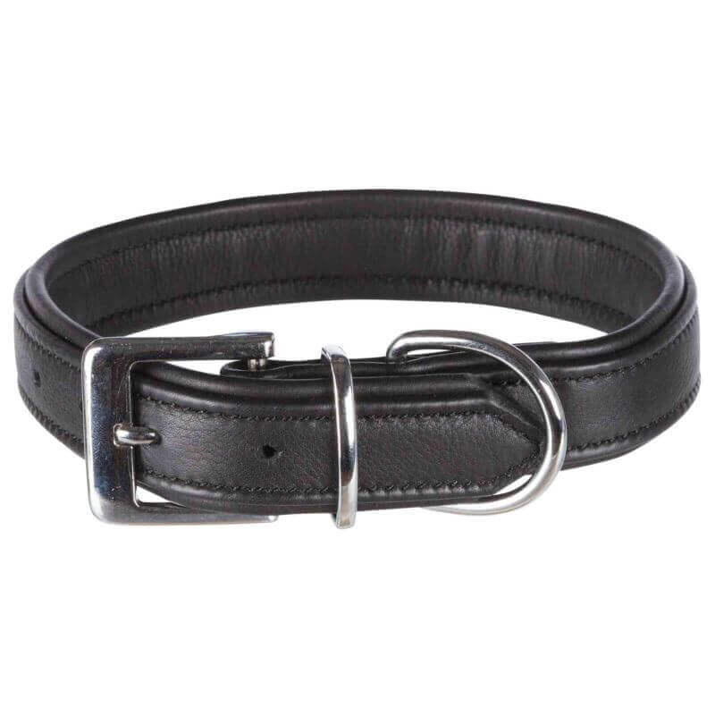 Active collier Comfort, en cuir, L–XL: 52–63 cm/35 mm, noir