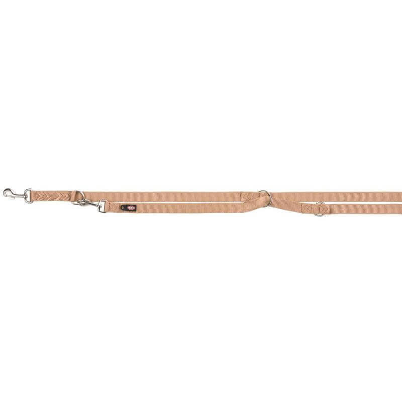 Premium laisse réglable, XS–S: 2,00 m/15 mm, caramel