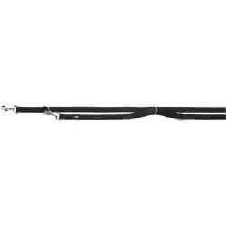 Premium laisse réglable double, M–L: 2,00 m/20 mm, noir