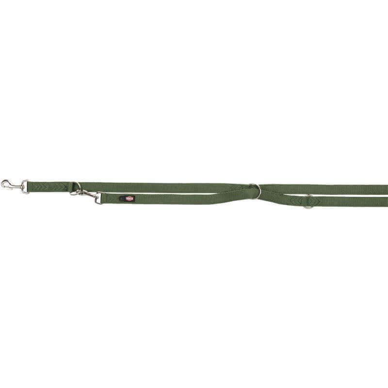 Premium laisse réglable double, XS: 2,00 m/10 mm, vert forêt