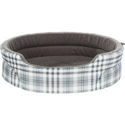 Lit Lucky, ovale, 65 × 55 cm, gris/blanc