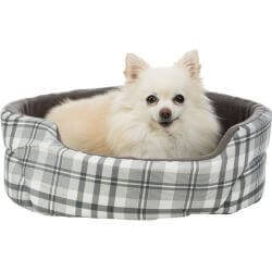 Lit Lucky, ovale, 65 × 55 cm, gris/blanc