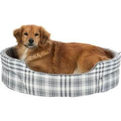 Lit Lucky, ovale, 65 × 55 cm, gris/blanc