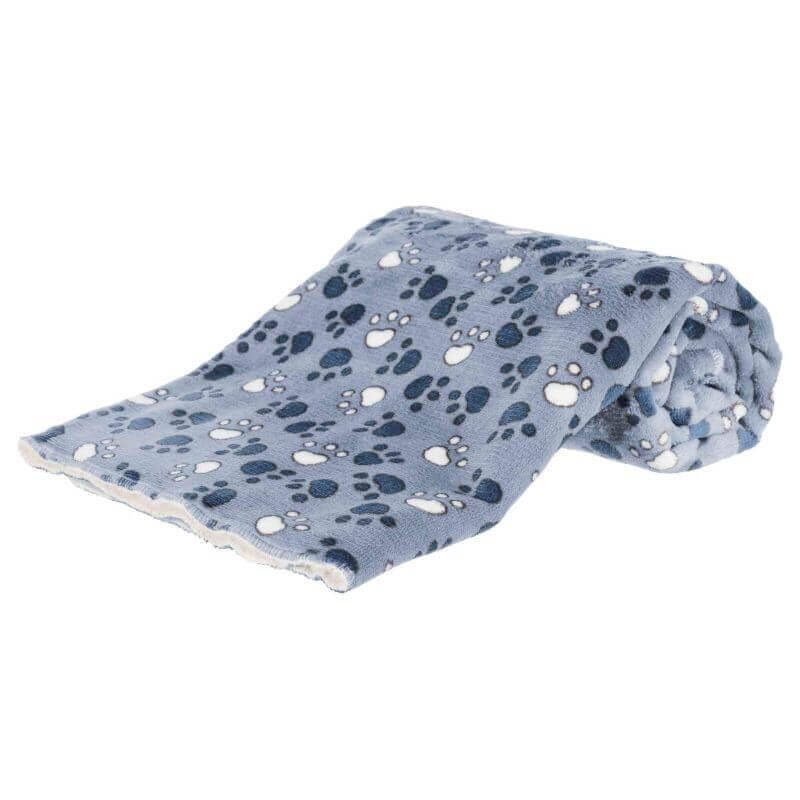 Couverture Tammy, en peluche douce, 150 × 100 cm, bleu/beige Couverture Tammy, en peluche douce, 150 × 100 cm, bleu/beige