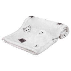 Couverture Mimi, en peluche douce, 70 × 50 cm, gris clair