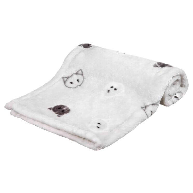 Couverture Mimi, en peluche douce, 70 × 50 cm, gris clair Couverture Mimi, en peluche douce, 70 × 50 cm, gris clair