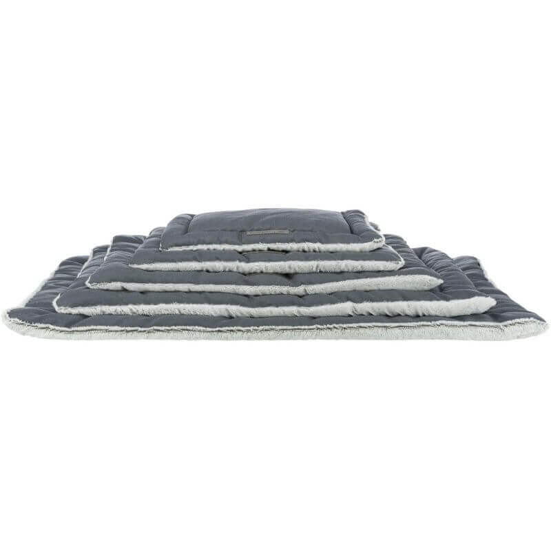 Matelas Farello, en peluche/tissu, 130 × 85 cm, blanc-gris/gris Matelas Farello, en peluche/tissu, 130 × 85 cm, blanc-gris/gris