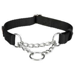 Premium collier semi-étrangleur, M–L: 35–50 cm/20 mm, noir