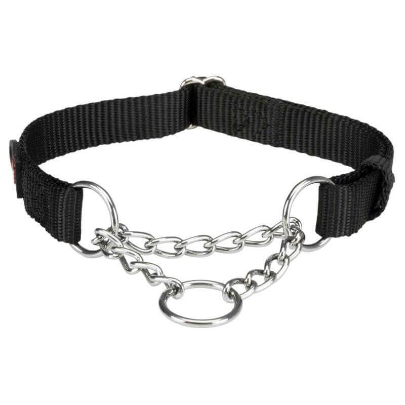 Premium collier semi-étrangleur, M–L: 35–50 cm/20 mm, noir Premium collier semi-étrangleur, M–L: 35–50 cm/20 mm, noir