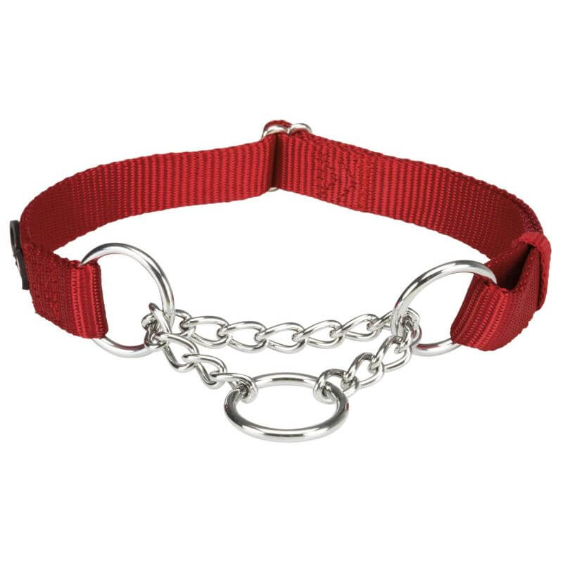 Premium collier semi-étrangleur, M–L: 35–50 cm/20 mm, rouge