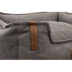 BE NORDIC lit Föhr Soft, angulaire, 100 × 80 cm, gris