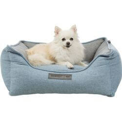 Lit Lona, angulaire, 80 × 60 cm, bleu clair/gris