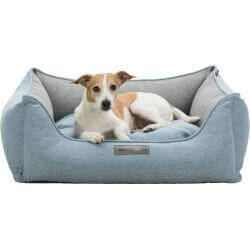 Lit Lona, angulaire, 80 × 60 cm, bleu clair/gris