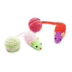 JOUET SOURIS ET BALLE LOT DE 4