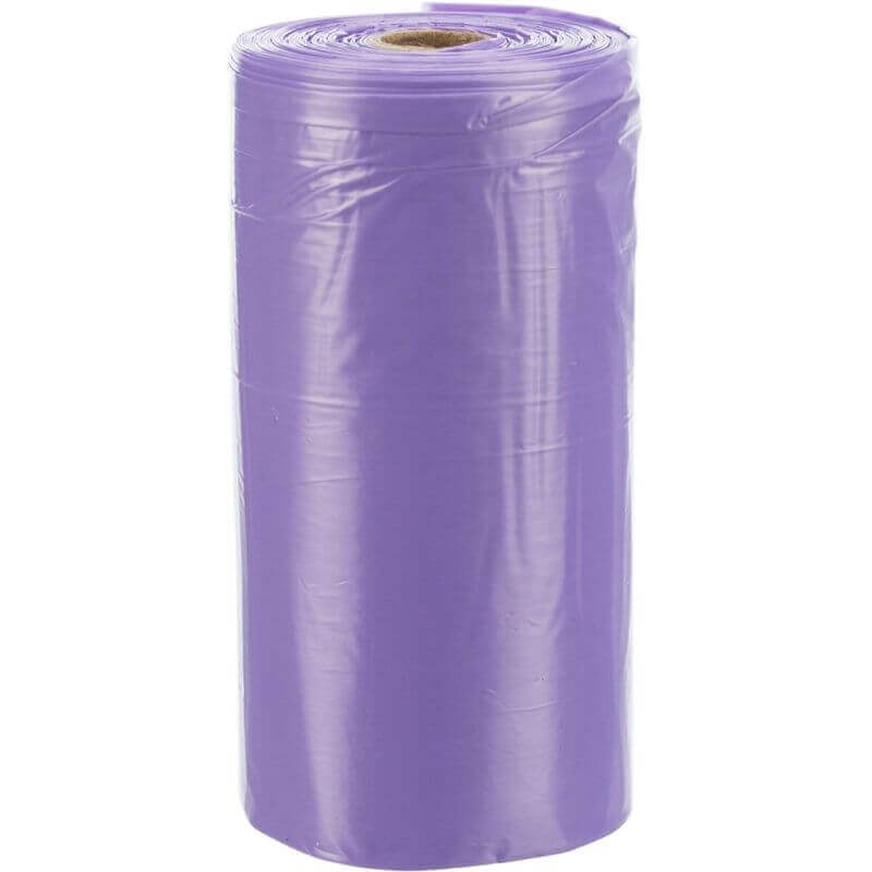 Sacs ramasse crottes, parfum lavande, 4 rouleaux de 20 sacs, mauve Sacs ramasse crottes, parfum lavande, 4 rouleaux de 20 sacs, mauve