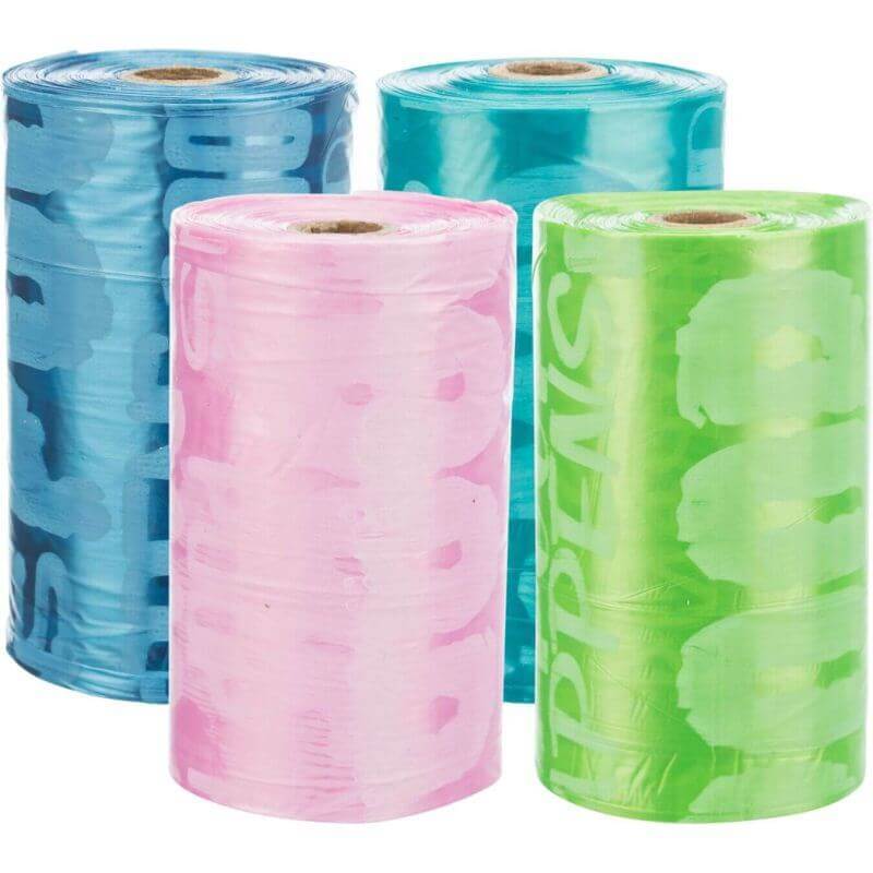 Sacs ramasse crottes avec poignées, 3 rouleaux de 15 sacs, produit assorti Sacs ramasse crottes avec poignées, 3 rouleaux de 15 sacs, produit assorti