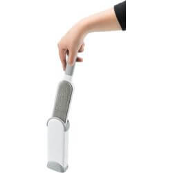 Brosse anti peluches avec station de nettoyage, 33 cm, blanc/gris