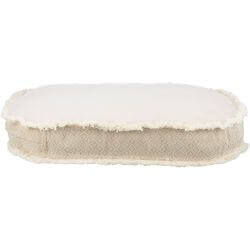 Coussin Boho, ovale, 100 × 85 cm, beige