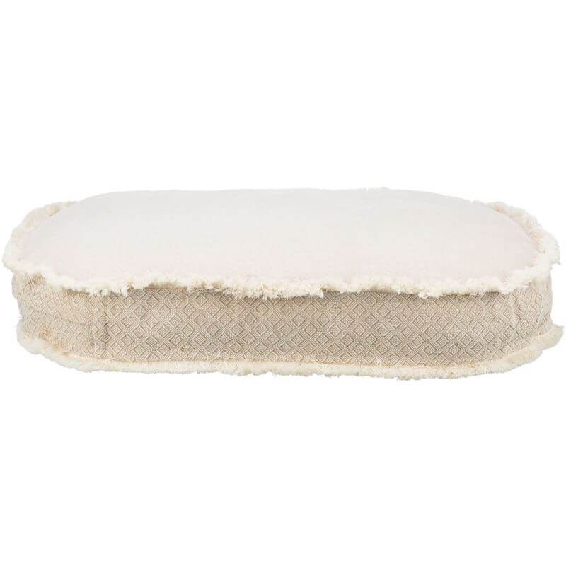 Coussin Boho, ovale, 100 × 85 cm, beige
