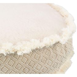 Coussin Boho, ovale, 100 × 85 cm, beige