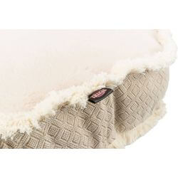 Coussin Boho, ovale, 100 × 85 cm, beige