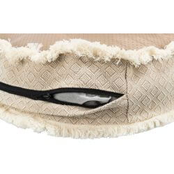 Coussin Boho, ovale, 100 × 85 cm, beige