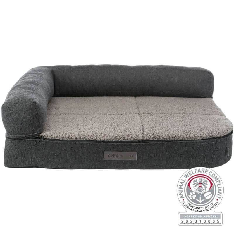 Vital sofa Bendson, angulaire, 80 × 60 cm, gris foncé/gris clair