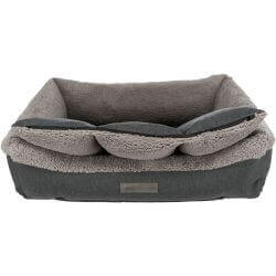 Vital lit Bendson, angulaire, 110 × 85 cm, gris foncé/gris clair