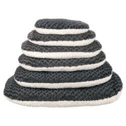 Coussin Kaline, ovale, 44 × 31 cm, gris/crème