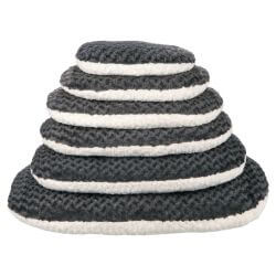 Coussin Kaline, ovale, 98 × 62 cm, gris/crème