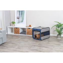 Soft Kennel Twister, S: 45 × 45 × 64 cm, bleu/gris