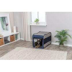 Soft Kennel Twister, S: 45 × 45 × 64 cm, bleu/gris