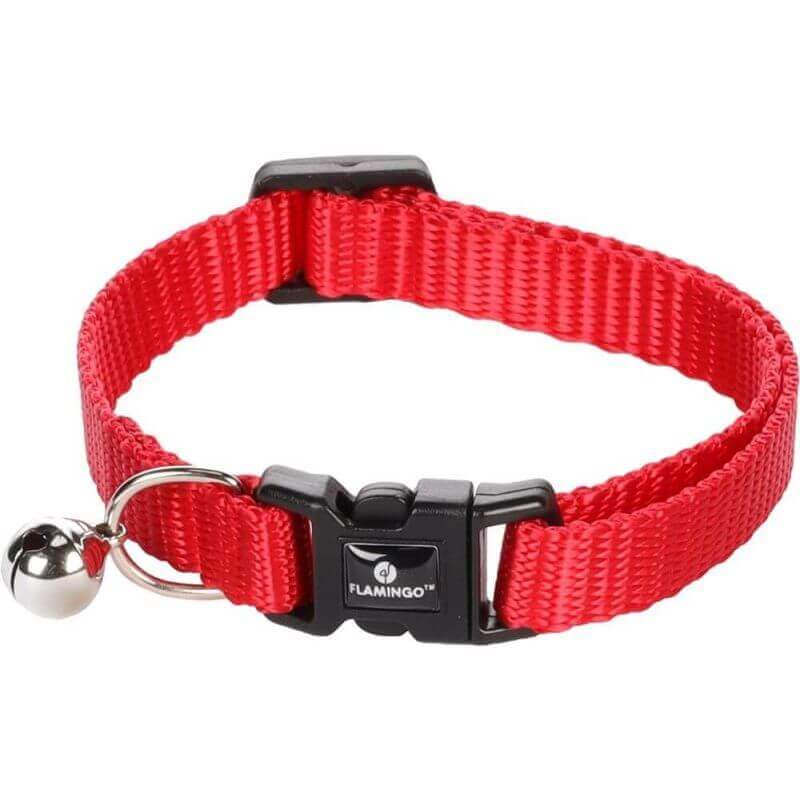 COLLIER POUR CHAT + CLOCHETTE ZIGGI ROUGE 20-35CM 10MM