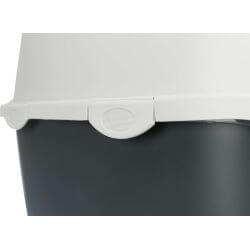 Bac à litière Vico, avec couvercle, 40 × 40 × 56 cm, gris foncé/gris clair