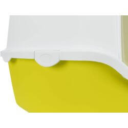 Bac à litière Vico, avec couvercle, 40 × 40 × 56 cm, lime/blanc