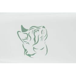 Bac à litière Vico imprimé, avec couvercle, 40 × 40 × 56 cm, vert/blanc