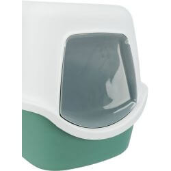 Bac à litière Vico imprimé, avec couvercle, 40 × 40 × 56 cm, vert/blanc