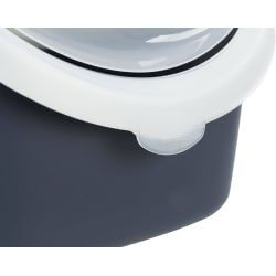 Bac à litière Vico Open Top, avec couvercle, 40 × 40 × 56 cm, bleu-gris/blanc