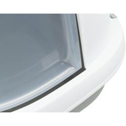 Bac à litière Primo XXL Top avec couvercle, 56 × 47 × 71 cm, gris/blanc