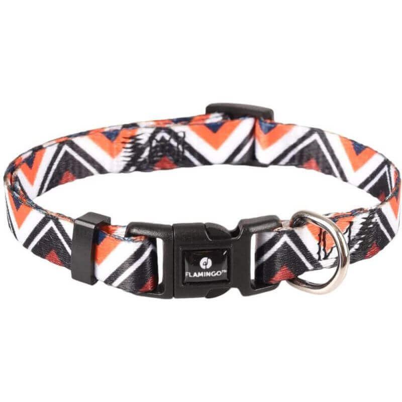 COLLIER STIAN BLANC/NOIR/ORANGE XS 20-35CM 10MM COLLIER STIAN BLANC/NOIR/ORANGE XS 20-35CM 10MM
