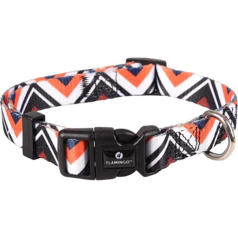 COLLIER STIAN BLANC/NOIR/ORANGE M 40-55CM 20MM