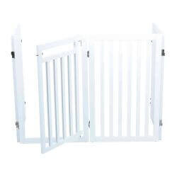 Barrière avec porte, en MDF, 4 pièces, 60–160 × 81 cm, blanc