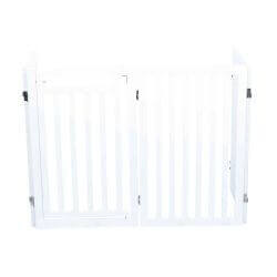 Barrière avec porte, en MDF, 4 pièces, 60–160 × 81 cm, blanc