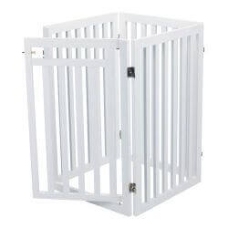 Barrière avec porte, en MDF, 4 pièces, 60–160 × 81 cm, blanc