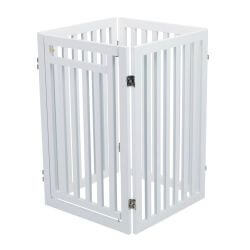 Barrière avec porte, en MDF, 4 pièces, 60–160 × 81 cm, blanc